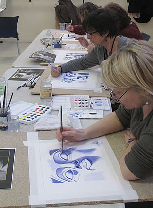 cours aquarelle 95, cours peinture val d'oise, stage dessin Cergy 95